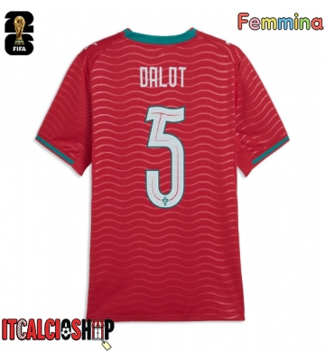 Portogallo Diogo Dalot #5 Prima Maglia Femmina Mondiali 2026 Manica Corta
